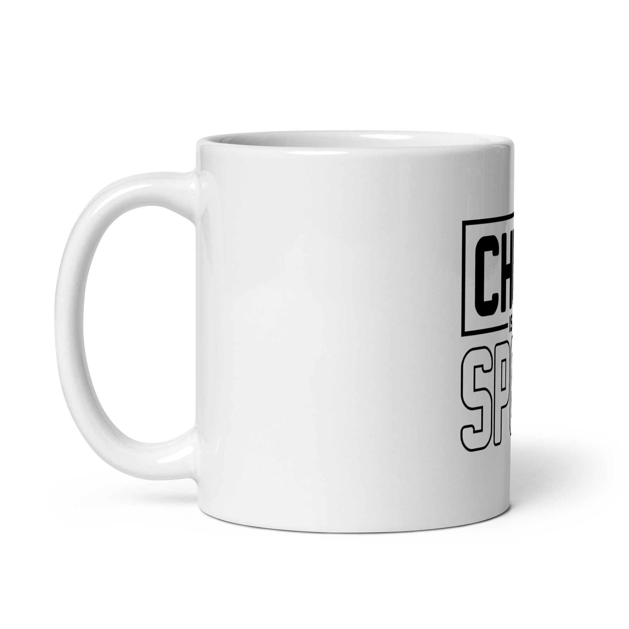 White glossy mug