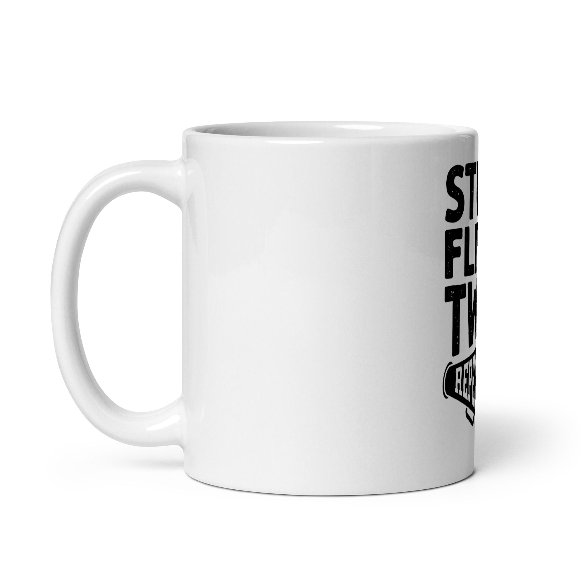 White glossy mug