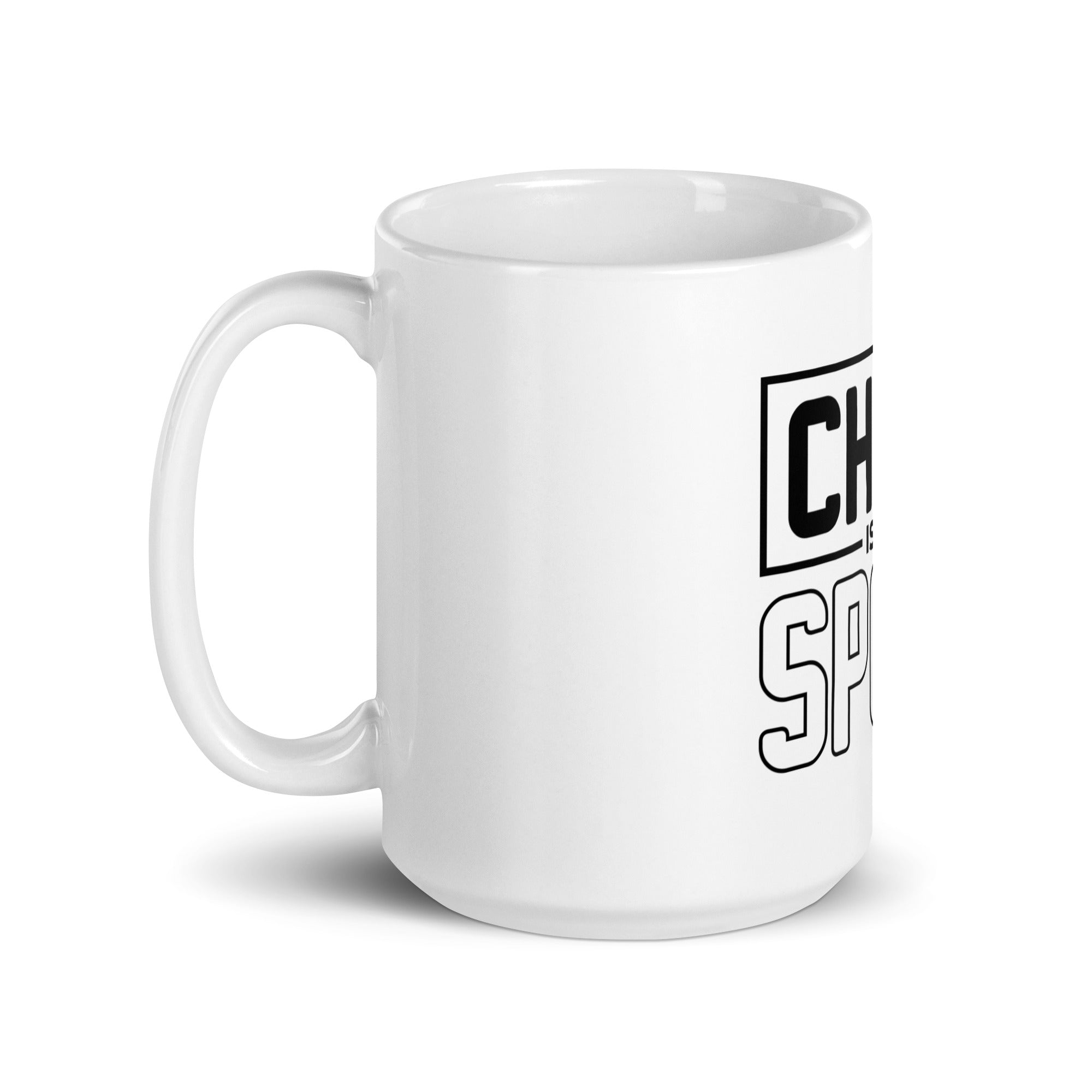 White glossy mug