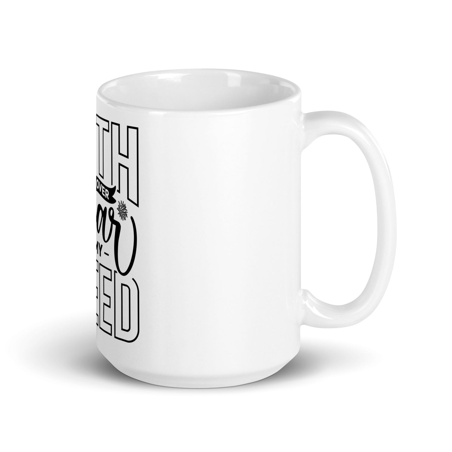 White glossy mug